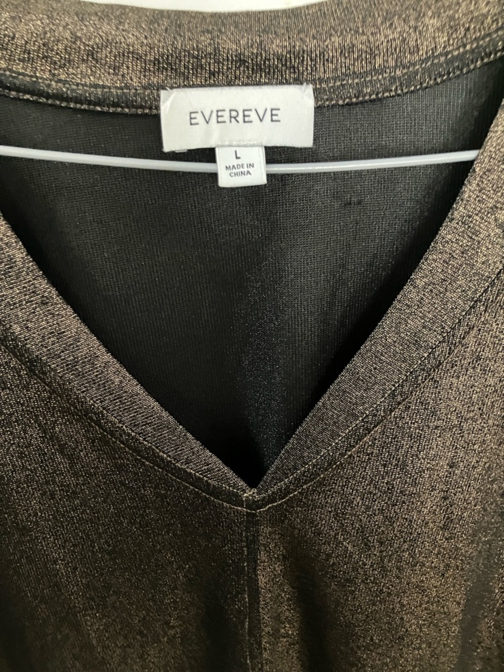 Evereve Shimmer V-Neck Top in Bronze Metallic - Picture 2 of 2
